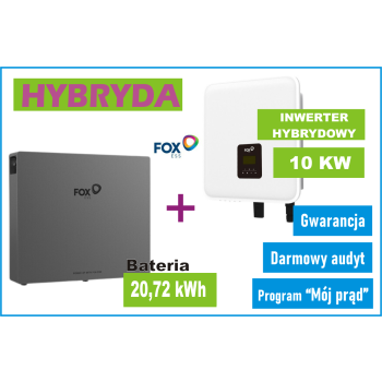 Inwerter hybrydowy 10KW + Magazyn energii  20,72KWh z Montażem